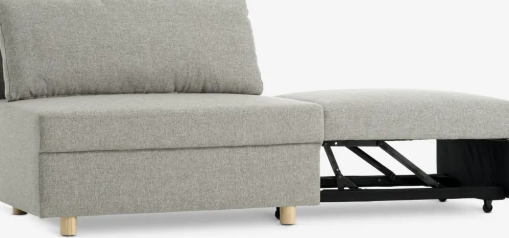 OLSTRUPCanapé convertible OLSTRUP 1,5 places tissu gris