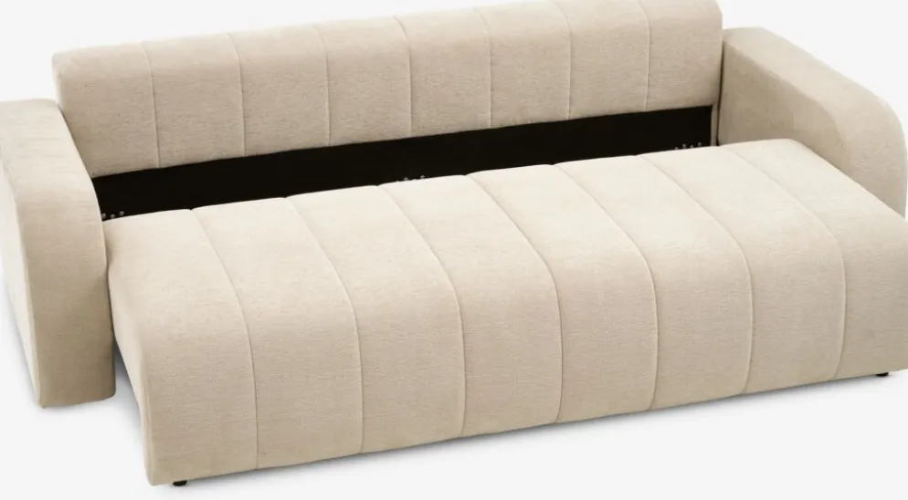 ORMSLEVCanapé convertible ORMSLEV 3 personnes tissu beige