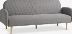 PARADISCanapé convertible PARADIS tissu gris clair/coloris chêne