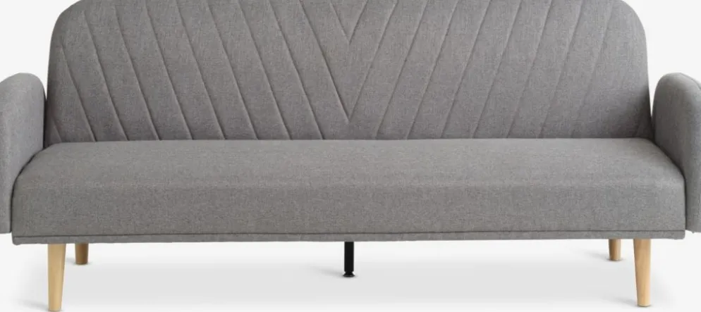 PARADISCanapé convertible PARADIS tissu gris clair/coloris chêne