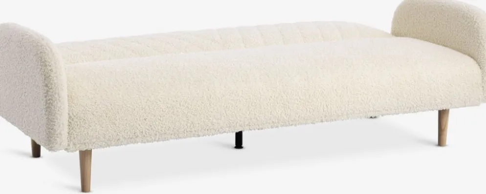 PARADISCanapé convertible PARADIS tissu teddy blanc cassé/colo. ch.