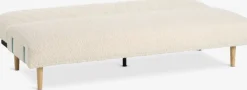 PARADISCanapé convertible PARADIS tissu teddy blanc cassé/colo. ch.