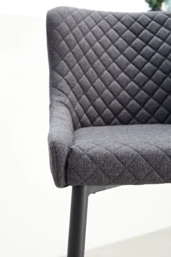 PEBRINGEChaise de bar PEBRINGE avec dossier tissu gris/noir
