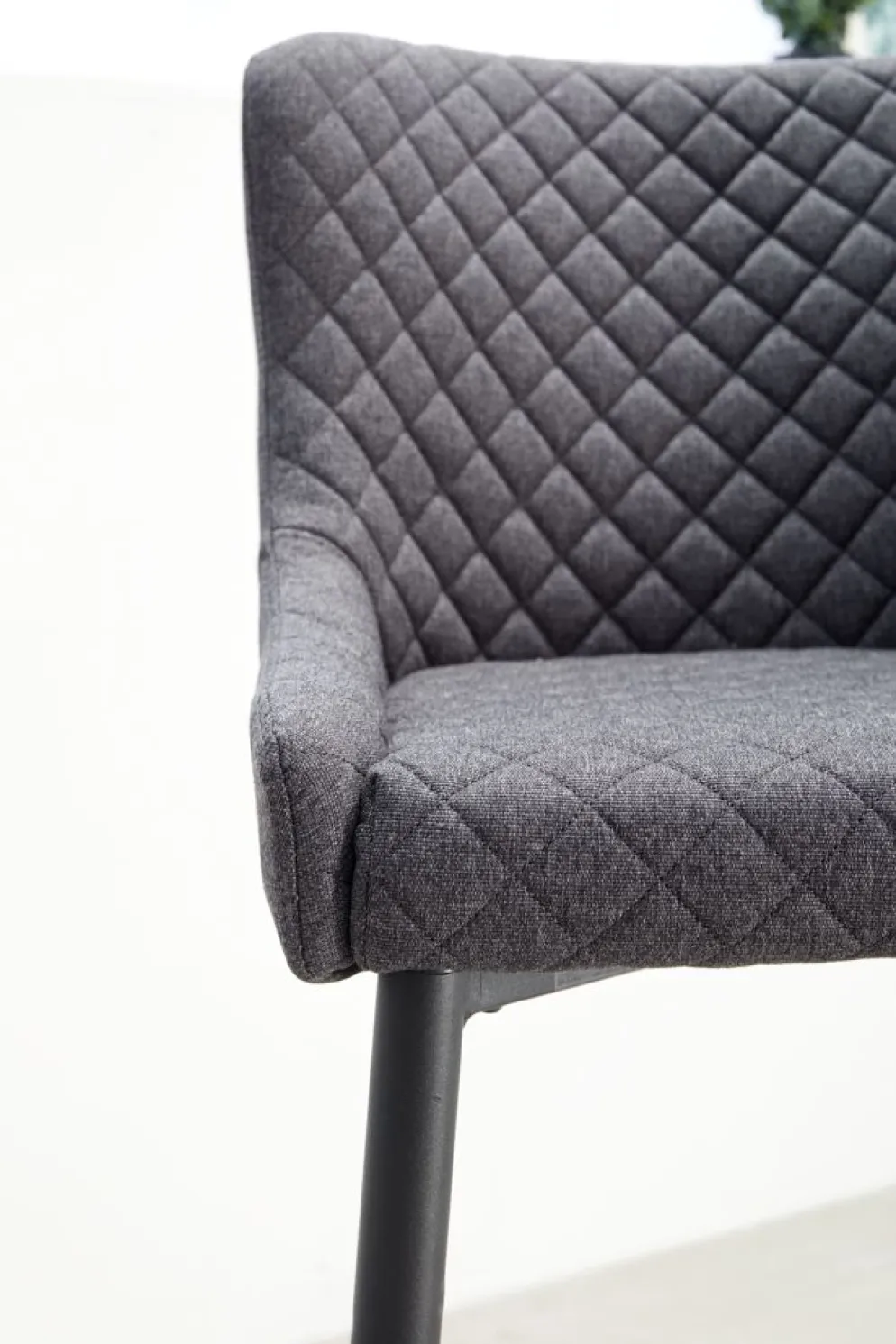 PEBRINGEChaise de bar PEBRINGE avec dossier tissu gris/noir