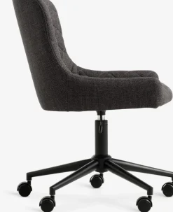 PEBRINGEChaise de bureau PEBRINGE tissu gris foncé/noir