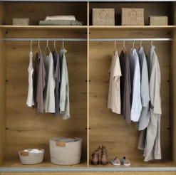 RABERGArmoire RABERG 200x200 a/miroir coloris chêne chaud