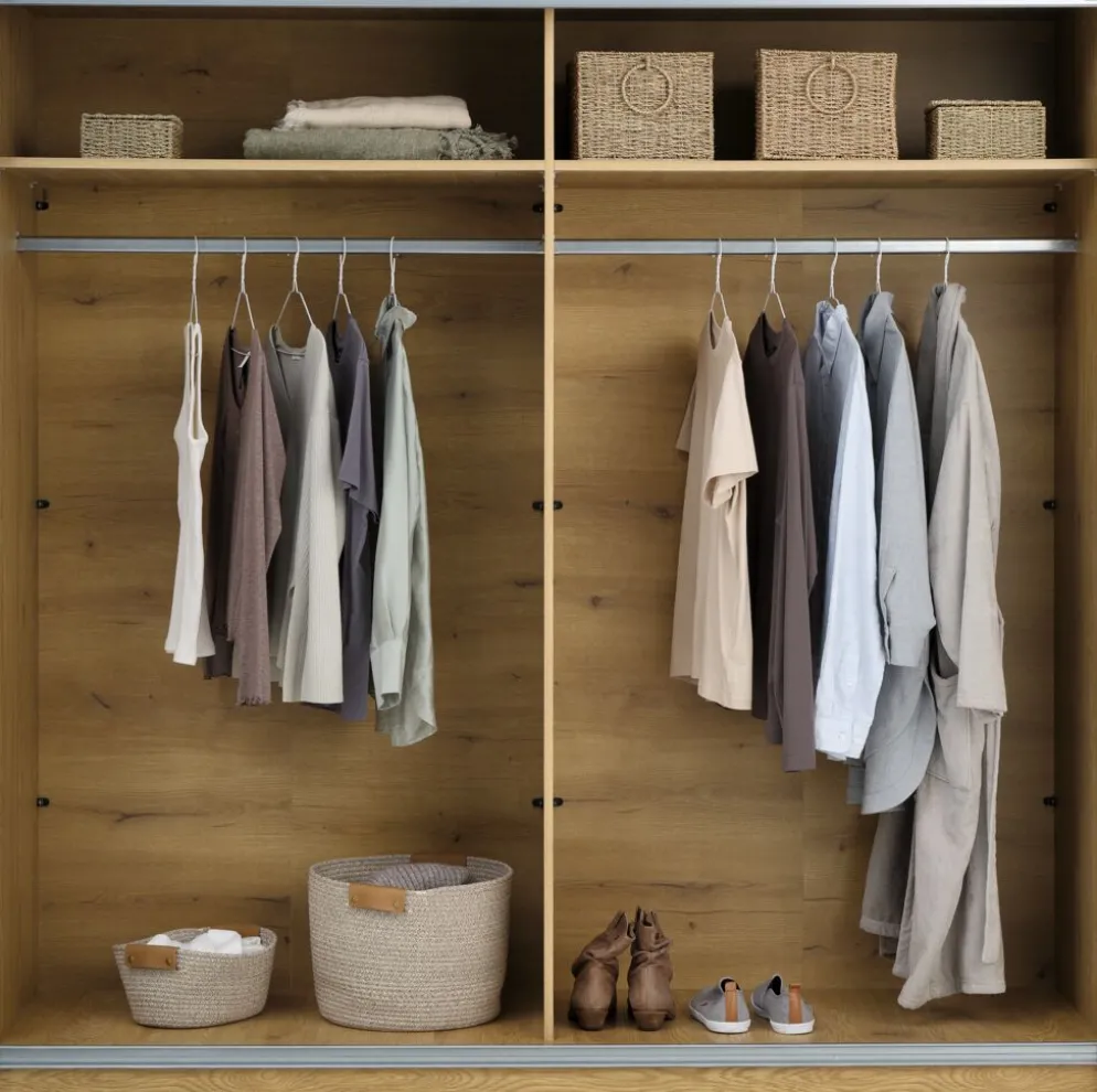 RABERGArmoire RABERG 200x200 a/miroir coloris chêne chaud