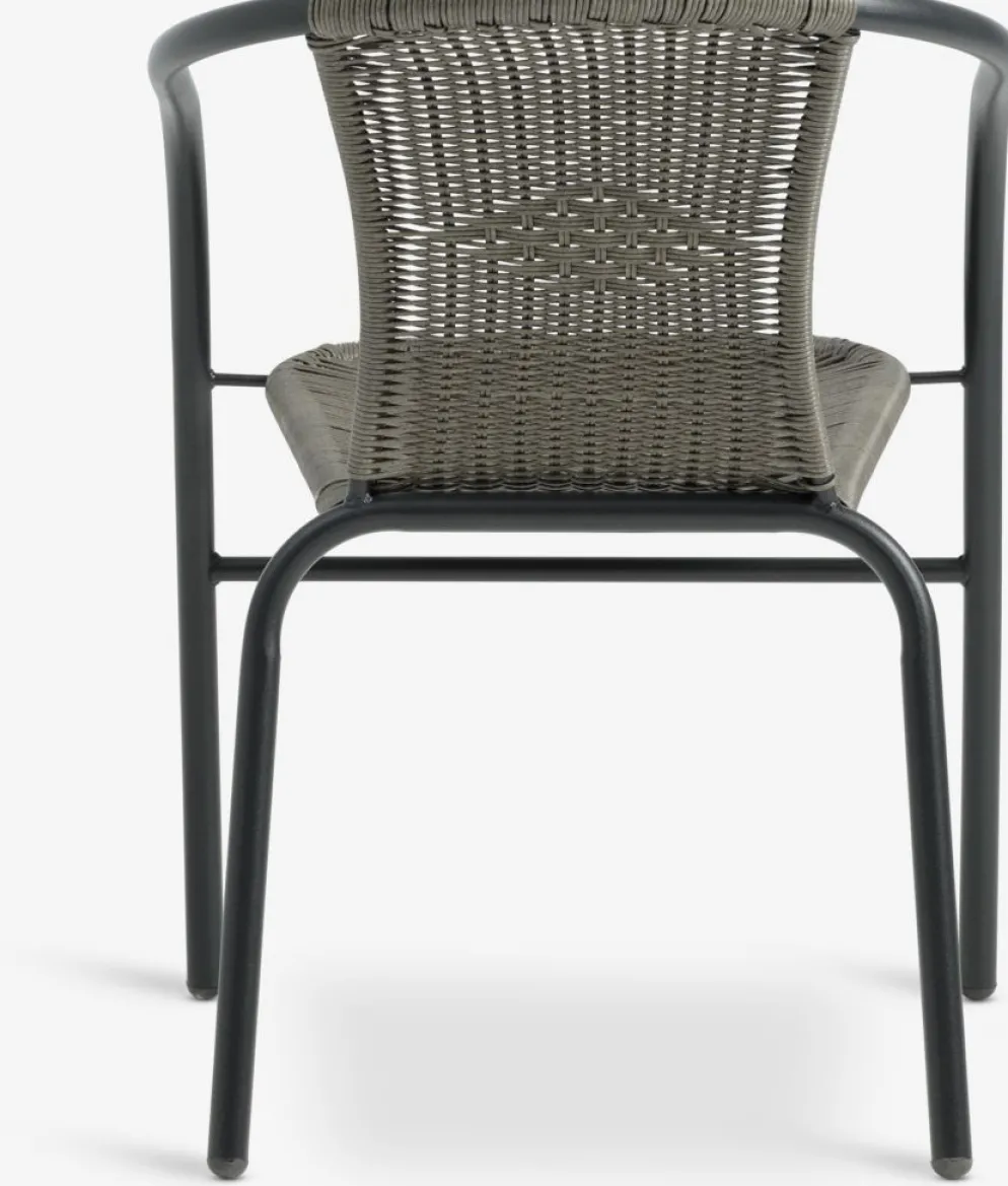RADSTRUP + GRENAARADSTRUP Ø60 table noir + 2 GRENAA chaises gris