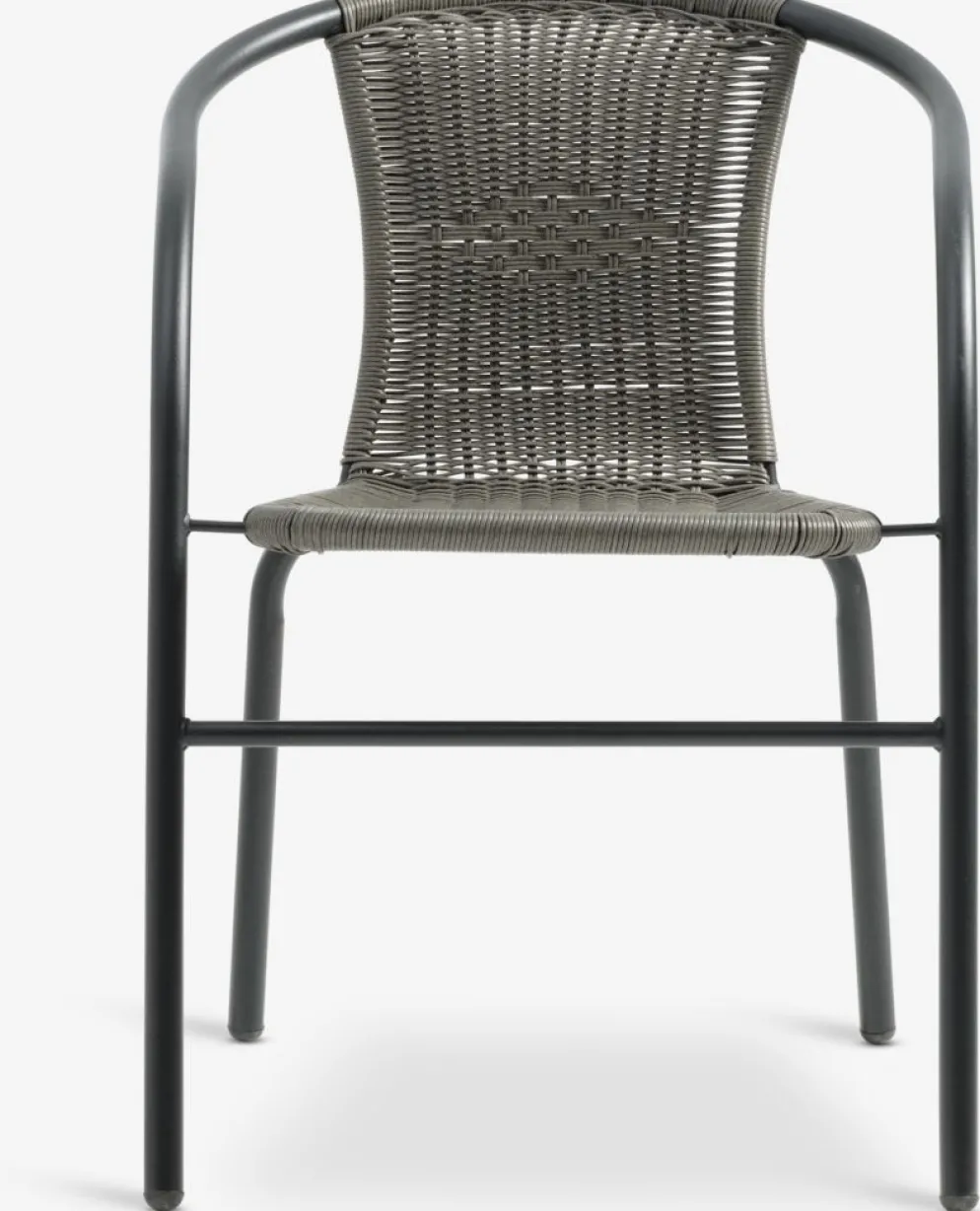 RADSTRUP + GRENAARADSTRUP Ø60 table noir + 2 GRENAA chaises gris