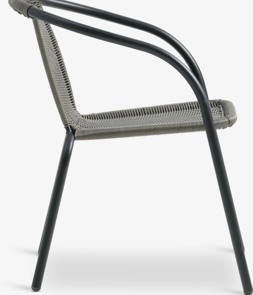 RADSTRUP + GRENAARADSTRUP Ø60 table noir + 2 GRENAA chaises gris