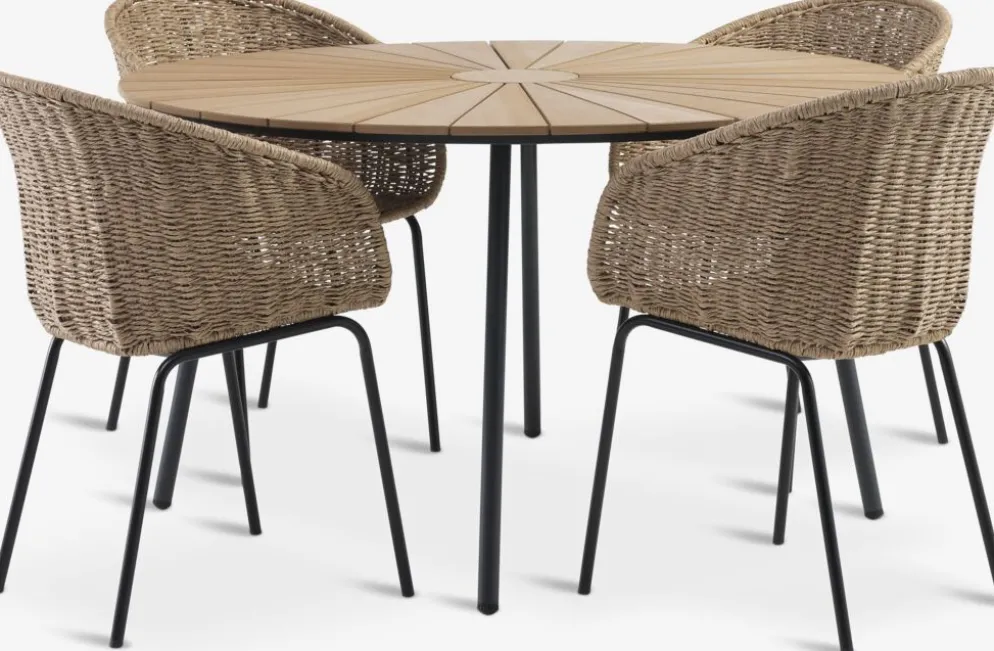 RANGSTRUP + TUERNERANGSTRUP Ø130 table + TUERNE chaises naturel