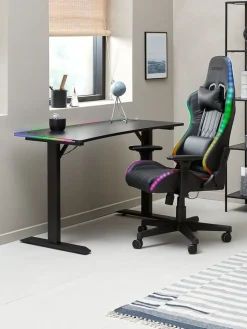 RANUMChaise gaming RANUM a/LED noir/noir