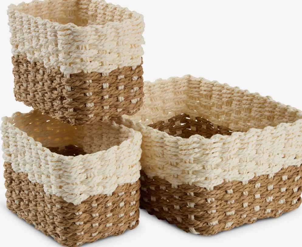 RASMUSSENLot de paniers RASMUSSEN l19/12xL26/18xH12 pcs/lot naturel