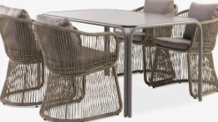 RAUMA + STORDALENRAUMA L140 table sable foncé + 4 STORDALEN chaises naturel