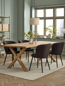 RISSKOVChaise RISSKOV tissu brun foncé/noir