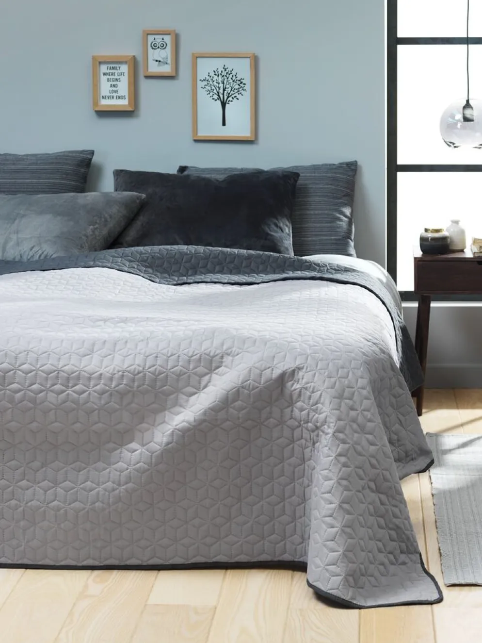 ROSENTRECouvre-lit ROSENTRE 160x220 gris