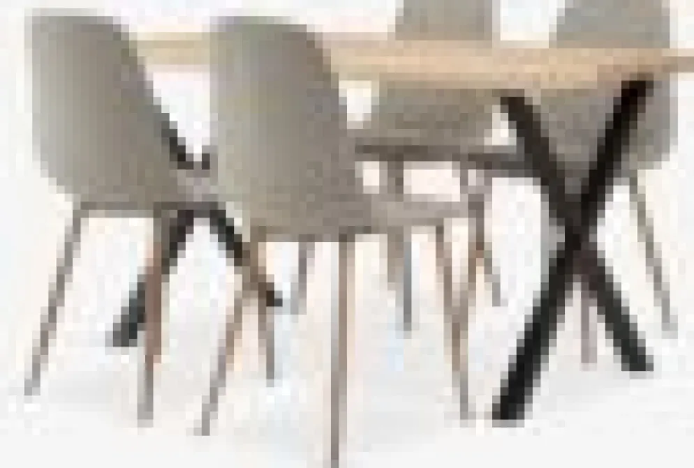 ROSLEV + BISTRUPROSLEV L200 table chêne naturel + 4 BISTRUP chaises sable