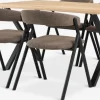 ROSLEV + HINDEVADROSLEV L140 table chêne naturel + 4 HINDEVAD chaises brun c.
