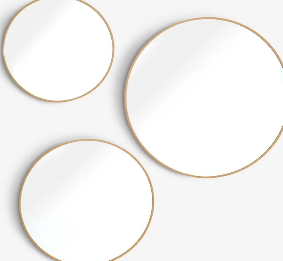 SANDAGERMiroir SANDAGER 3 pcs/pqt coloris chêne naturel