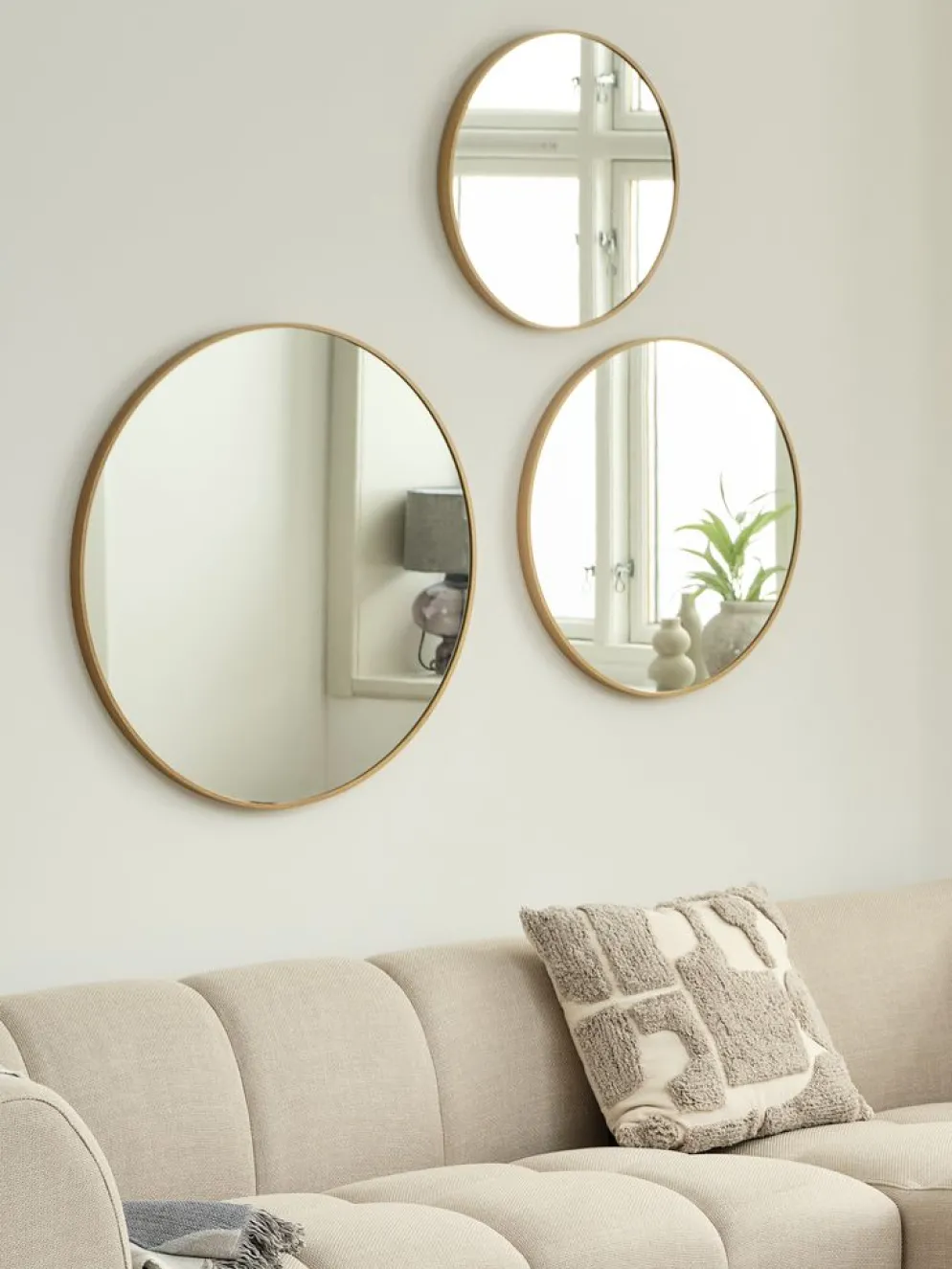 SANDAGERMiroir SANDAGER 3 pcs/pqt coloris chêne naturel