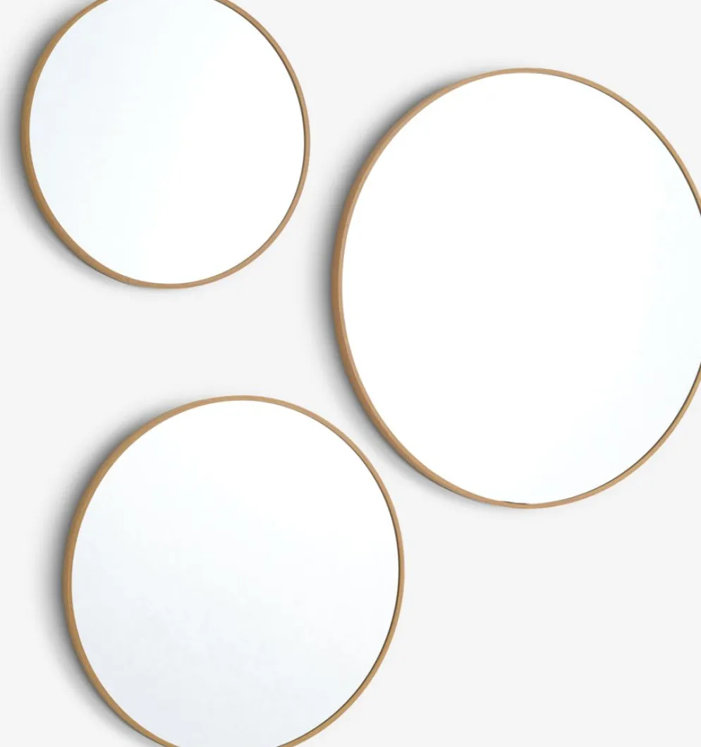 SANDAGERMiroir SANDAGER 3 pcs/pqt coloris chêne naturel