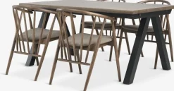 SANDBY + LYKSBORGSANDBY L160 table chêne foncé + 4 LYKSBORG chaises ch. f.