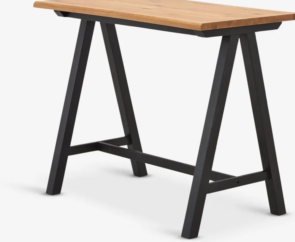 SANDBYTable de bar SANDBY 71x128 chêne naturel/noir