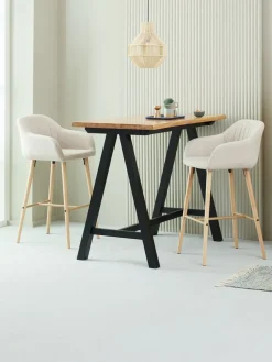 SANDBYTable de bar SANDBY 71x128 chêne naturel/noir