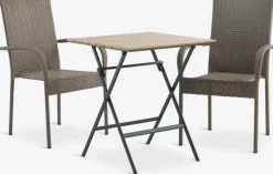 SANDVIKA + GUDHJEMSANDVIKA L65 table + 2 GUDHJEM chaises naturel