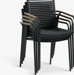 SANDVIKA + NABESANDVIKA L65 table naturel + 2 NABE chaises noir