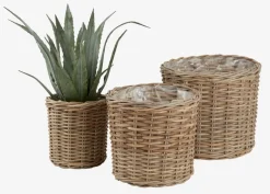 SANSEBIEPanier pour plantes SANSEBIE Ø40/33/25 kubu naturel 3pcs/lot