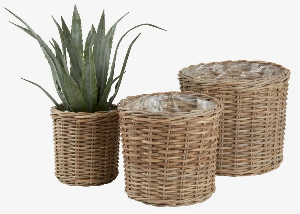 SANSEBIEPanier pour plantes SANSEBIE Ø40/33/25 kubu naturel 3pcs/lot