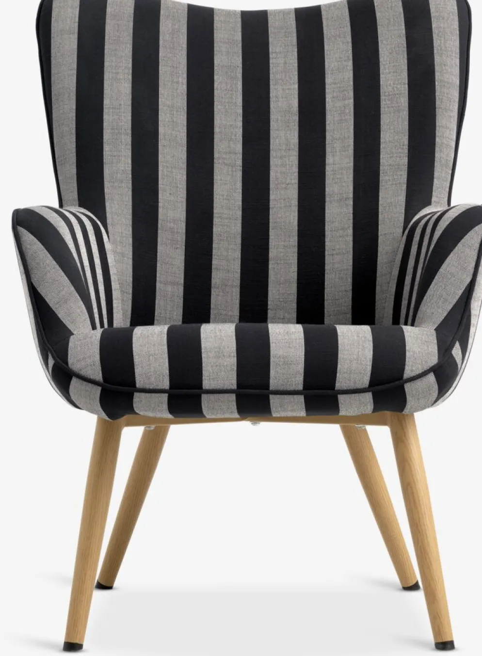 SIMESTEDFauteuil SIMESTED rayures tissu noir/beige