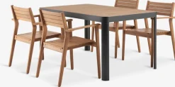 SIRDAL + HAMRASIRDAL L149 table + 4 HAMRA chaises eucalyptus