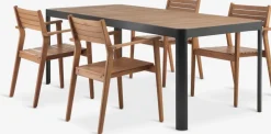 SIRDAL + HAMRASIRDAL L211 table + 4 HAMRA chaises eucalyptus