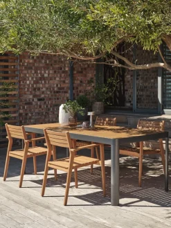 SIRDAL + HAMRASIRDAL L211 table + 4 HAMRA chaises eucalyptus