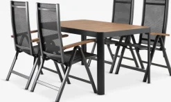 SIRDAL + SIRDALSIRDAL L149 table eucalyptus + 4 SIRDAL chaises gris