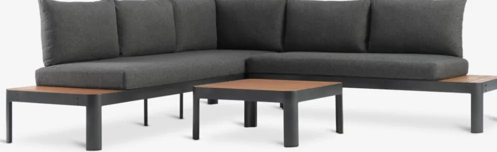 SIRDALEnsemble lounge SIRDAL 5 personnes gris foncé