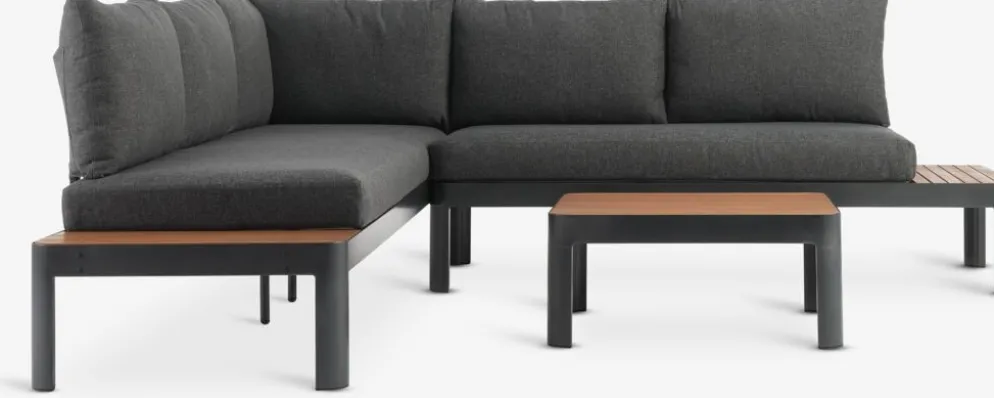 SIRDALEnsemble lounge SIRDAL 5 personnes gris foncé