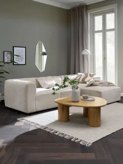 SKEJBYCanapé modulable SKEJBY 3personnes méridienne tissu beige