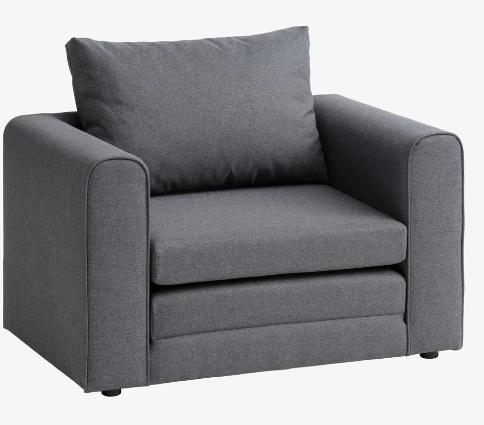 SKILLEBEKKFauteuil convertible SKILLEBEKK tissu gris foncé