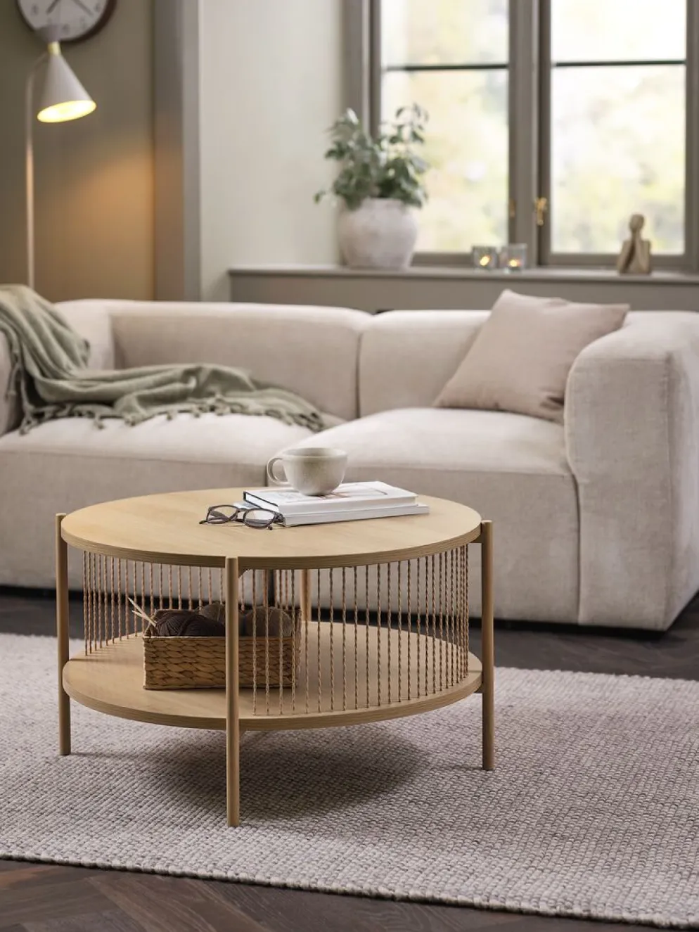 SNESLEVTable basse SNESLEV Ø70 coloris chêne naturel