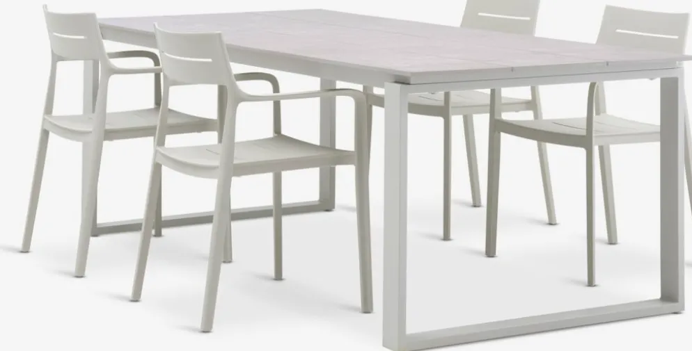 SONNERUP + INGSTRUPSONNERUP L215 table + 4 INGSTRUP chaises beige