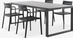 SONNERUP + INGSTRUPSONNERUP L215 table gris + 4 INGSTRUP chaises noir