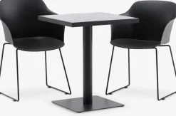 STENUNGSUND + TAGMARKSTENUNGSUND L60 table gris + 2 TAGMARK chaises noir