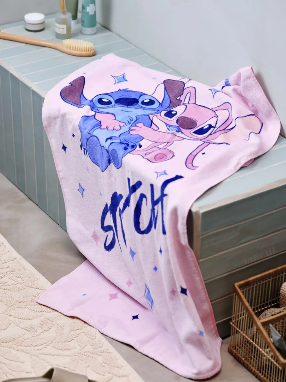 STITCHGoldDrap de douche STITCH 70x140