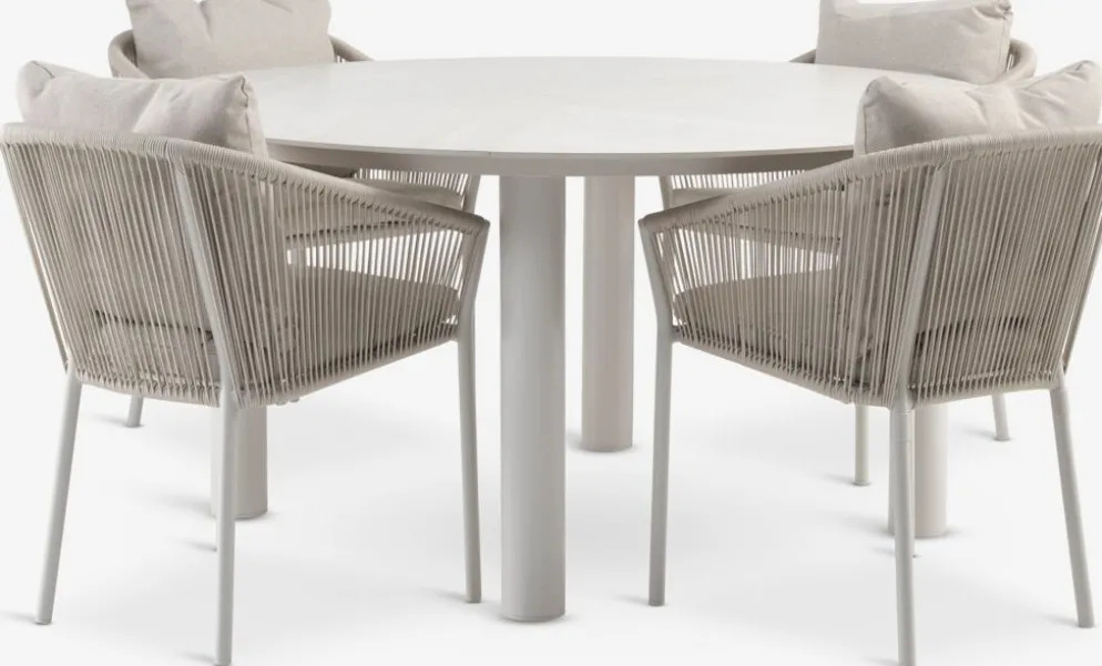 SURNADAL + GILJASURNADAL Ø150 table + 4 GILJA chaises beige