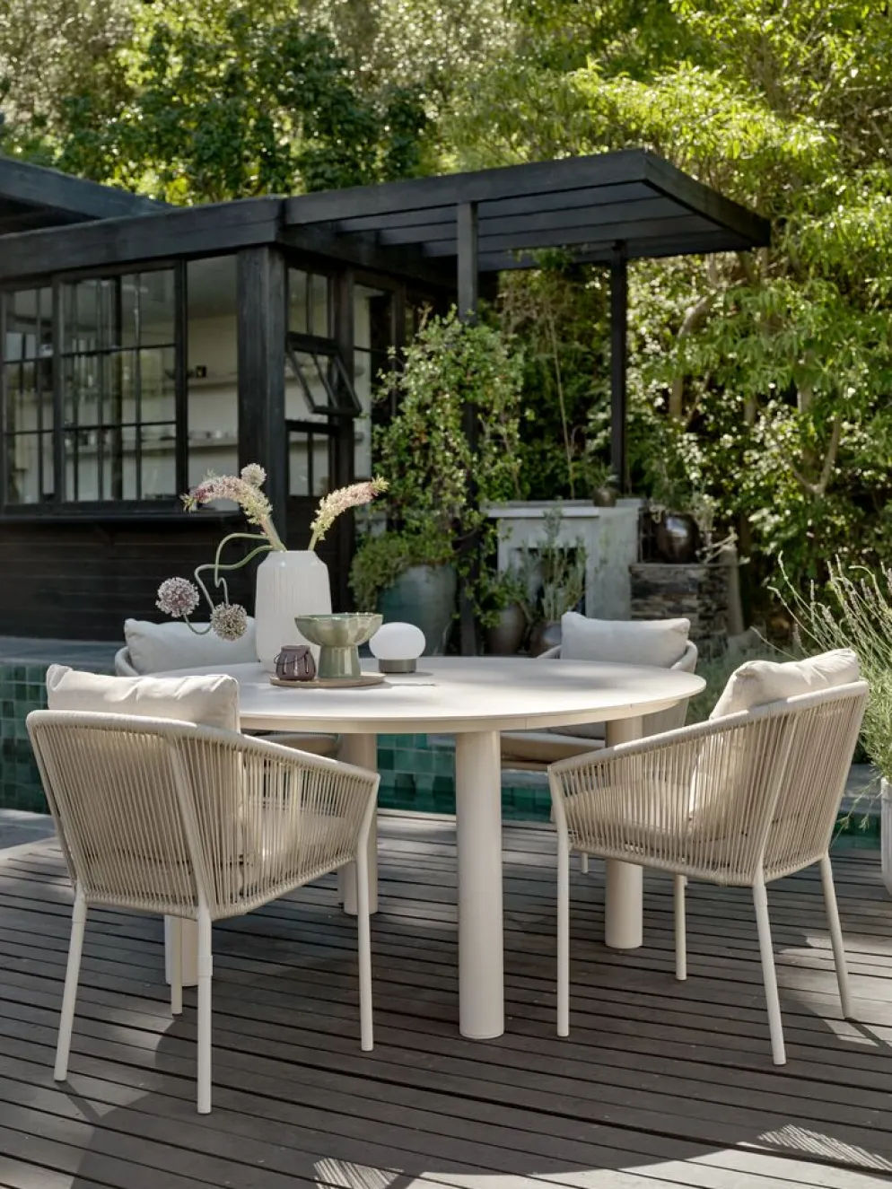 SURNADAL + GILJASURNADAL Ø150 table + 4 GILJA chaises beige