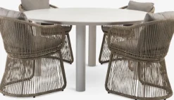 SURNADAL + STORDALENSURNADAL Ø150 table beige + 4 STORDALEN chaises naturel