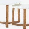 SVENSTRUPTables gigognes SVENSTRUP Ø60/50 blanc/chêne naturel 2 pcs